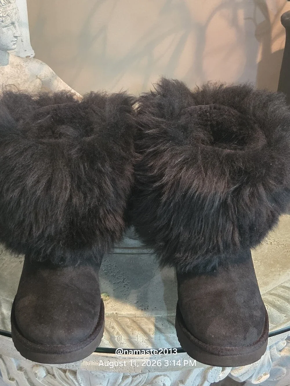Ugg Sheepskin Cuff Boot Mongolian Fur Cuff Boot Designer Suede Shearling #806